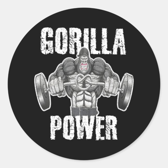 Adesivo Gorilla Power Wehing Angry Muscle Beast (Frente)