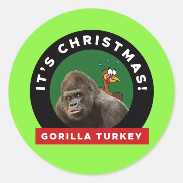Adesivo Gorilla Turkey Christmas Pun (Frente)