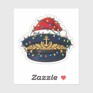 Adesivo Gorjeta Capitão Chapéu de Papai Noel Luzes de Nata