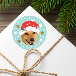 Adesivo Gorra de Papai Noel Engraçada Azul para Foto Perso