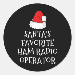 Adesivo Gorro de Natal do Operador de Rádio Amador Favorit