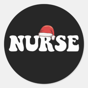 Adesivo Gorro de Papai Noel de Natal Enfermagem