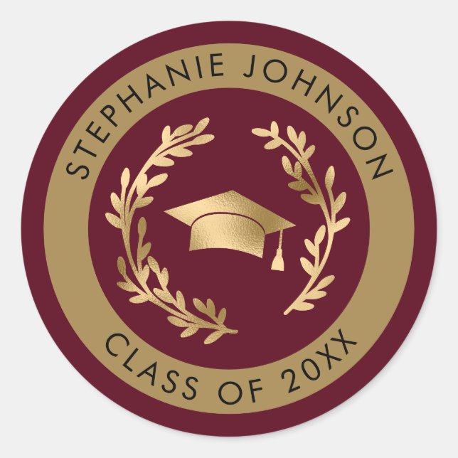 Adesivo Gorro e Coroa de Formatura Bege e Marrom Turma de  (Frente)