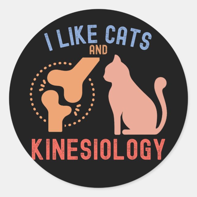 Adesivo Gosto de Gatos e Kinesiologia (Frente)
