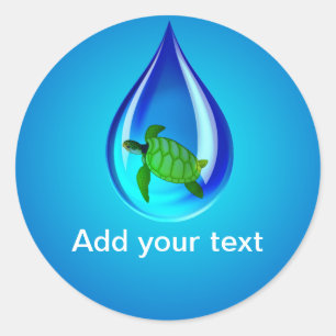 Adesivo Gota da água e tartaruga de mar