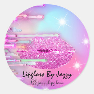 Adesivo Gotas de Composição de Lipgloss Embalagem Girly