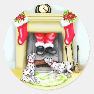Adesivo Gotas do papai noel do Natal de Dalmation dentro