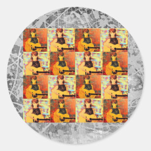 Adesivo gotejamento da prata da colagem da menina do