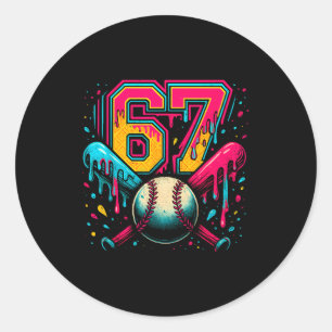 Adesivo Gotejamento de Beisebol 6 7 Número 67 Seis Sete Me