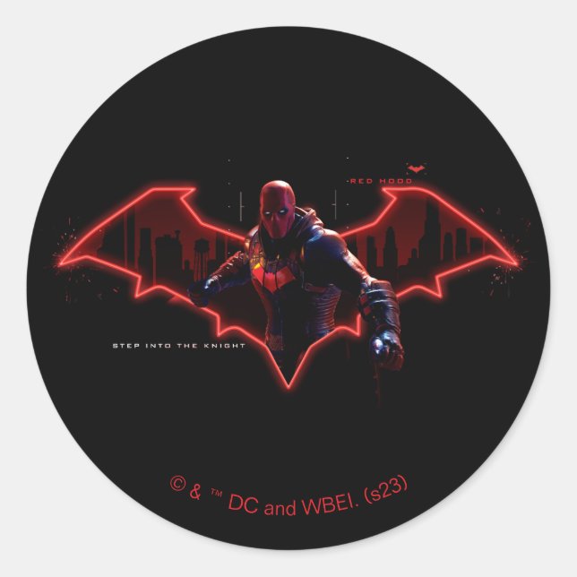 Adesivo Gotham Knights Red Hood no Logotipo (Frente)