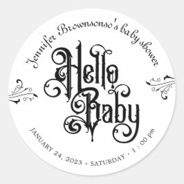 Adesivo Gothic Dark Hello Baby Shower
