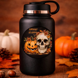 Adesivo Gothic Spooky Skull and Pumpkin
