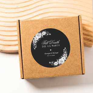 Adesivo Gótica Até Morte Nos Fizemos Casamento Floral Negr