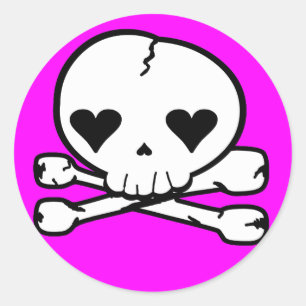 Adesivo Gótica Crânio Estranho Estilo Kawaii