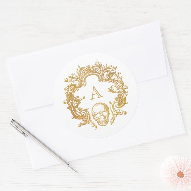 Adesivo Gótica Glam Halloween | Vinheta | Branco (Envelope)