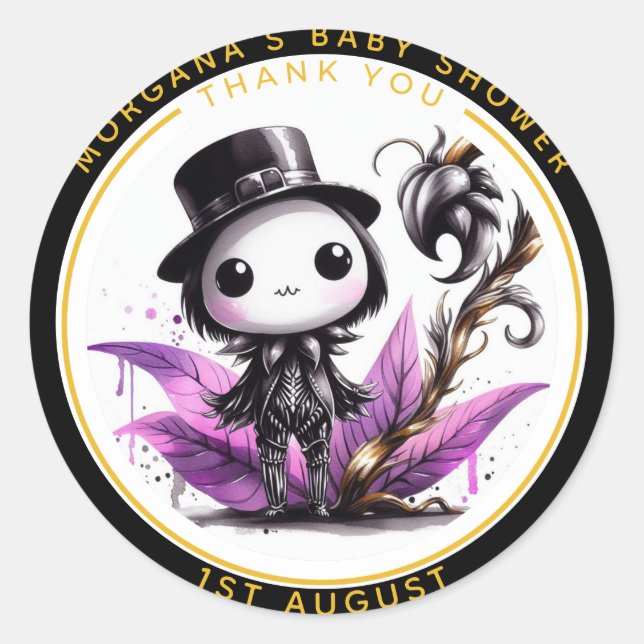 Adesivo Gótico Baby Boy ou Girl Chá Crowley (Frente)