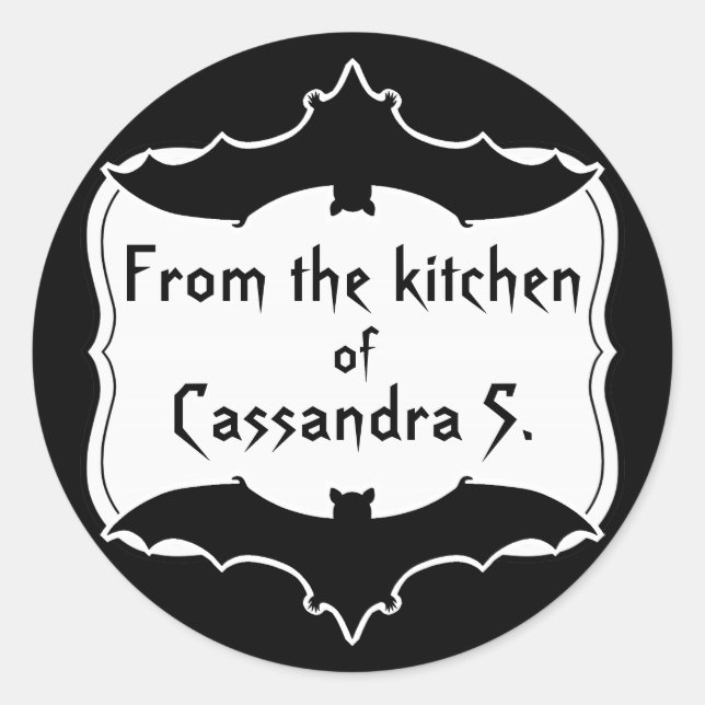 Adesivo Gótico branco e preto-e-branco do Halloween (Frente)