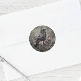 Adesivo Gótico Corvo Academia Sombria Floral