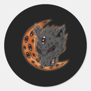 Adesivo Gótico dos olhos do Halloween Crescent Moon Horror