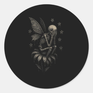 Adesivo Gótico Emo Fairycore Tee Triste Chorando Esqueleto