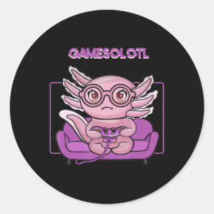 Adesivo Gótico Gamesolotl Axolotl Video Gamer Kawaii Paste