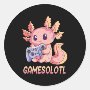 Adesivo Gótico Gamesolotl Axolotl Video Gamer Kawaii Paste