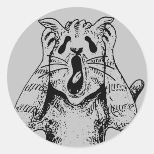 ADESIVO GÓTICO HORROR CAT DRAMA, ALGUÉM MOVEU CAIXA DE LIT