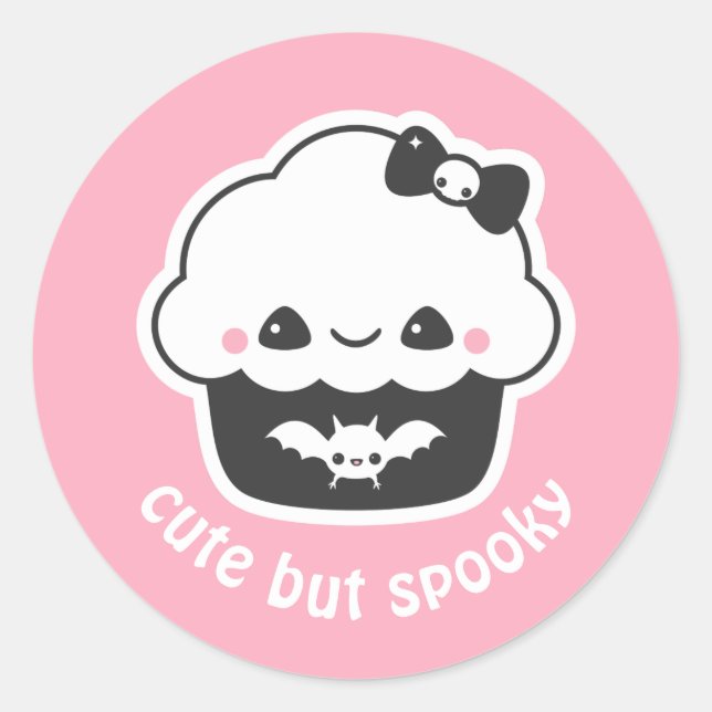 Adesivo Gótico Kawaii Spooky, Cupcake bonito (Frente)