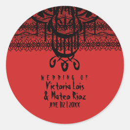 Adesivo Gótico Lace Chandelier Red Black