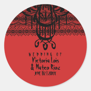 Adesivo Gótico Lace Chandelier Red Black