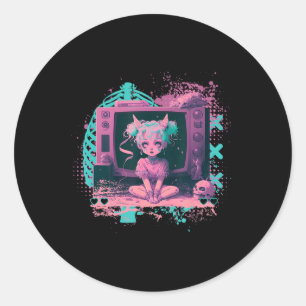 Adesivo Gótico Pastel Kawaii Cachorro Menhera Triste Anime