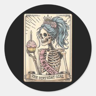 Adesivo Gótico Retroativo da Placa de Tarot do Esqueleto d