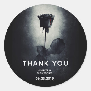 Adesivo Gótico Rosa Negro Derrubando Sangue Macabre Casam