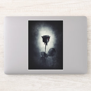 Adesivo Gótico Rosa Preto Derrubando Sangue Macabro