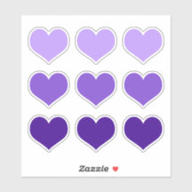 Gótico Roxo Lilac Indigo Love Hearts Conjunto de 9