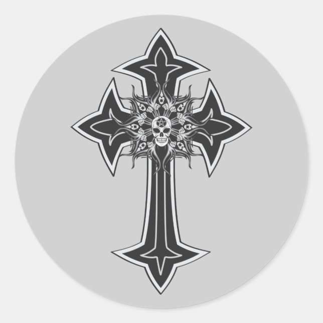 Adesivo Gótico Skull Cross (Frente)