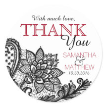 Gótico White Moderno Black Lace - Obrigado Rótulo