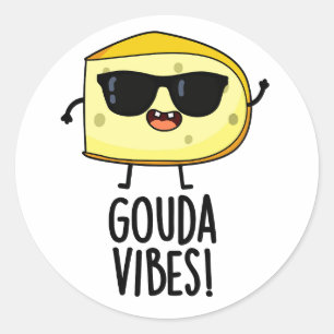 Adesivo Gouda Vibes Piada de Queijo Engraçada 