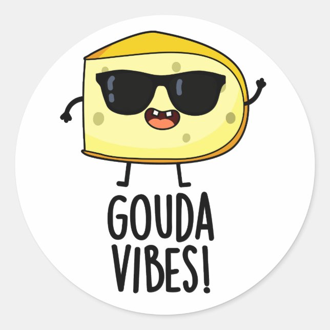 Adesivo Gouda Vibes Piada de Queijo Engraçada  (Frente)