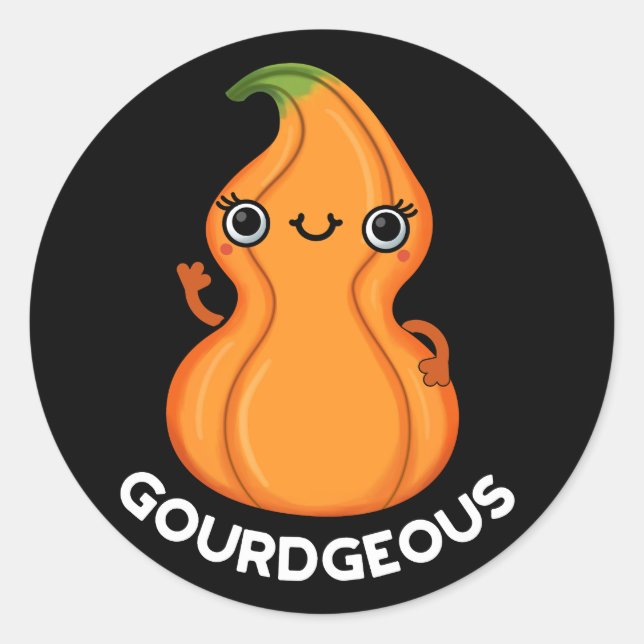Adesivo Gourd Gourd Veggie Pun Dark BG (Frente)