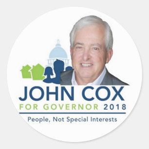 Adesivo Governador 2018 de John COX