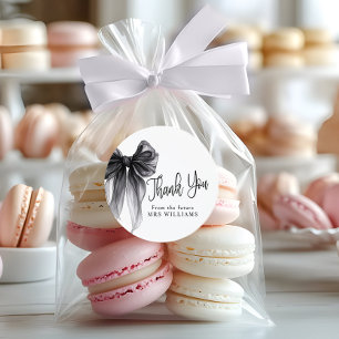 Adesivo Gracas do Chá de Noiva de Laço Preto