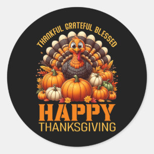 Adesivo Graças Feliz Feliz Feliz Turke de Ação de Graças
