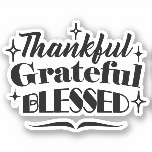 Adesivo Graças, Grata, Abençoada Ação de Graças (Frente)