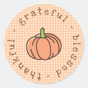 Adesivo Graças Grata, abençoada Pumpkin Ação de Graça