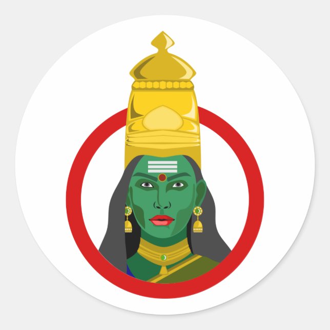 Adesivo Grace e Poder: Bênção da Deusa Meenakshi (Frente)