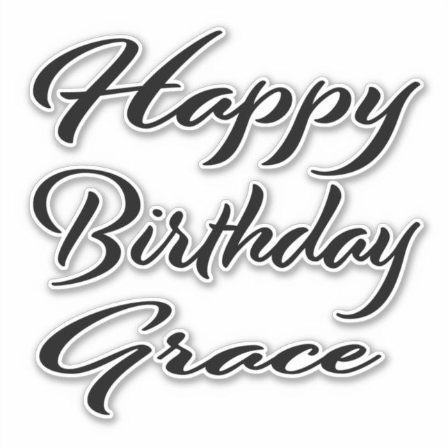 Adesivo Grace Name Vorname black Sticker Geburtstag (Frente)