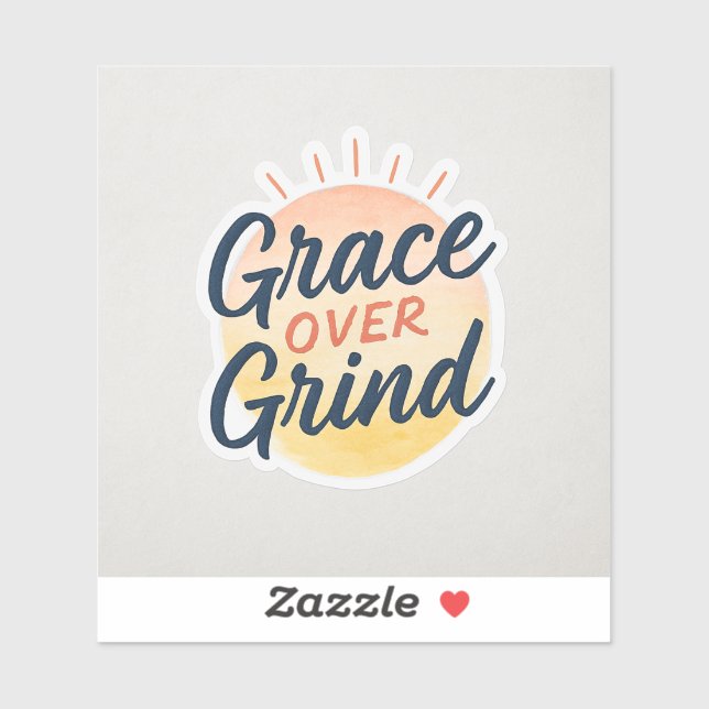 Adesivo Grace Over Grind Faith Sticker | Christian Motivat (Folha)