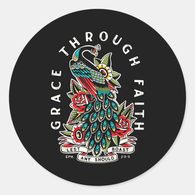 Adesivo Grace Through Faith Lest Any Should Boast Pea Chri (Frente)