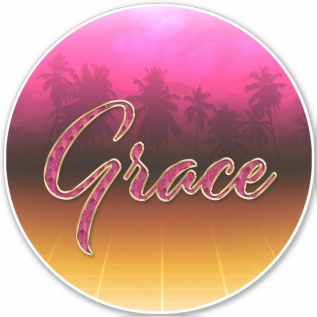 Adesivo Grace Vorname Name golden pink Aufkleber Sticker (Frente)